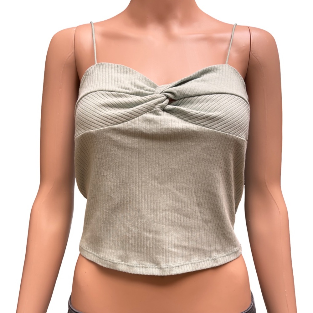 7 Day Wknd Green Cropped Cami Medium, Cotton Blend (3 for $12 item)